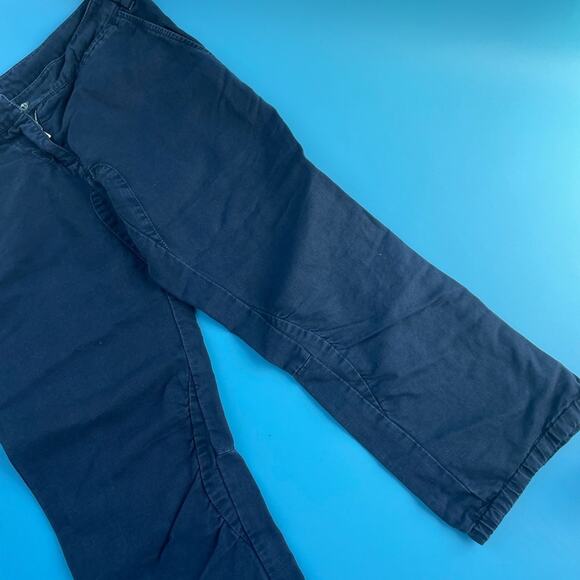 Prada Womens Navy Blue Cotton & Linen Ankle Zip Pull On Skimmer Shorts Size 38 - Picture 1 of 8